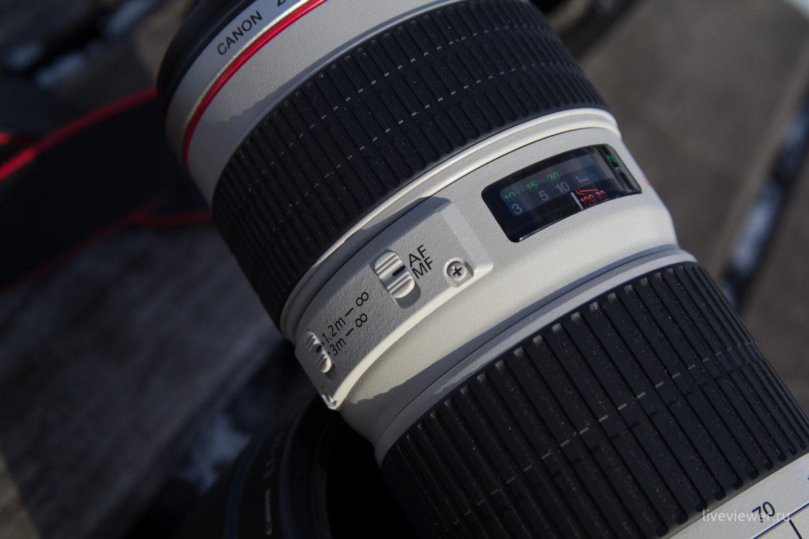 Canon 70-200. Switches on the case