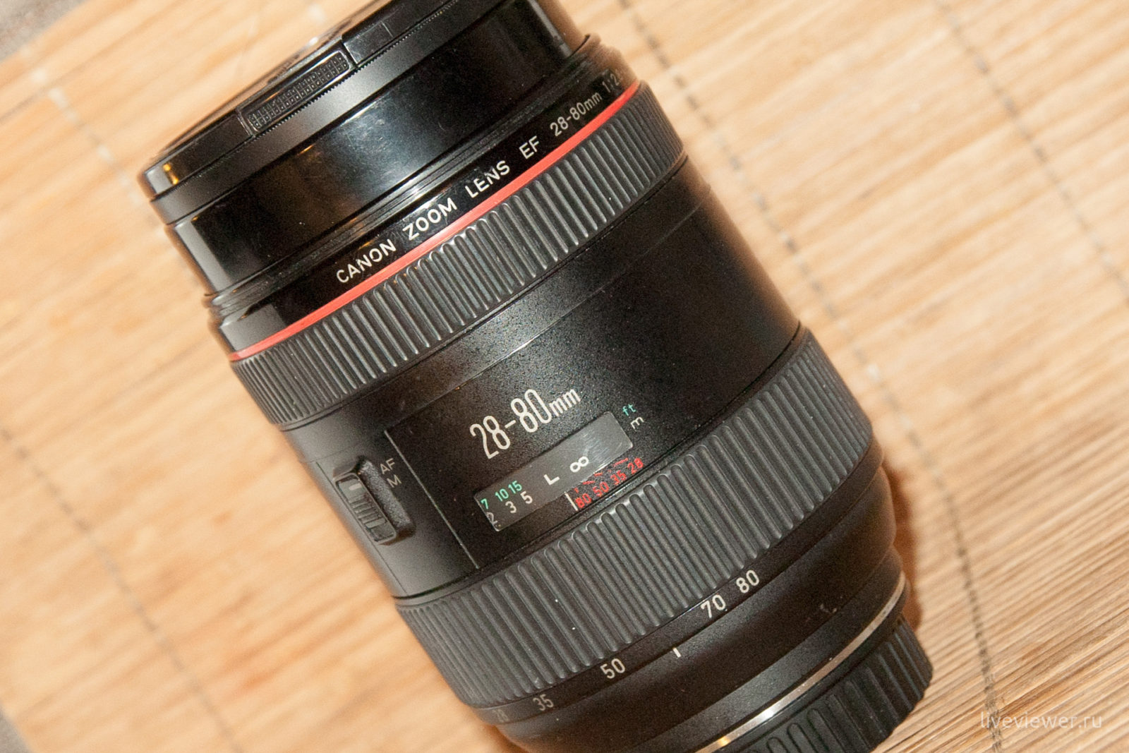 Canon 28-80mm. Appearance. Focus distance window