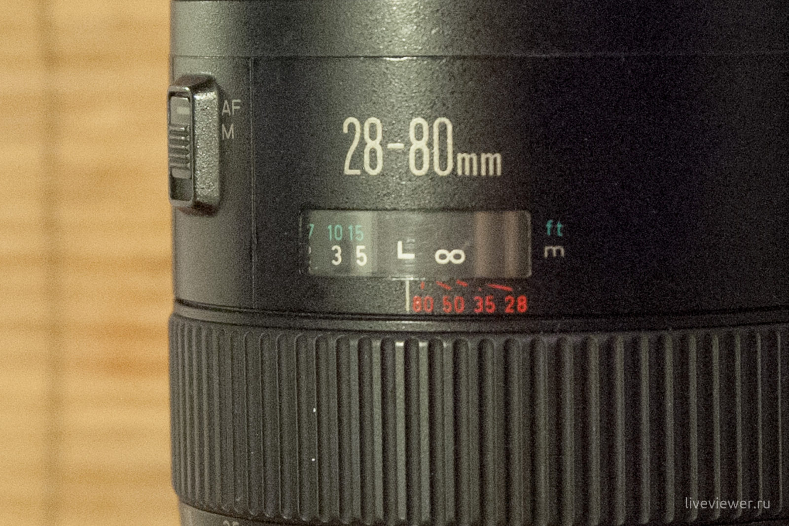 Canon 28-80mm. Focus distance window