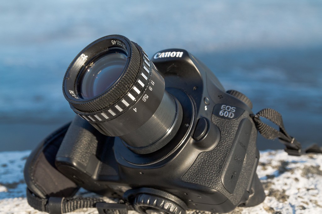 Объектив от фотоувеличителя Вега-5У тестировался с Canon EOS 60D, установлен через переходник M42-Canon Ef